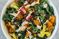 Protein-Packed Vegan Salad with Creamy Tahini Dressing