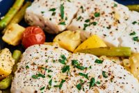Oven-Baked Halibut with Roasted Vegetables and Lemon Herbs