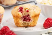 White Chocolate Raspberry Muffins with Fresh Raspberries