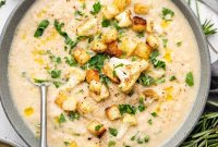 Velvety Cauliflower Soup Recipe with Garlic and Parmesan