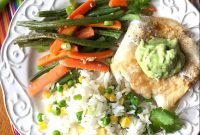 Cod, Carrot & Green Bean Foil Packets with Lime Avocado Sauce