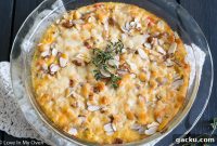 Cheesy Lentil Casserole with Garlic and Herbs