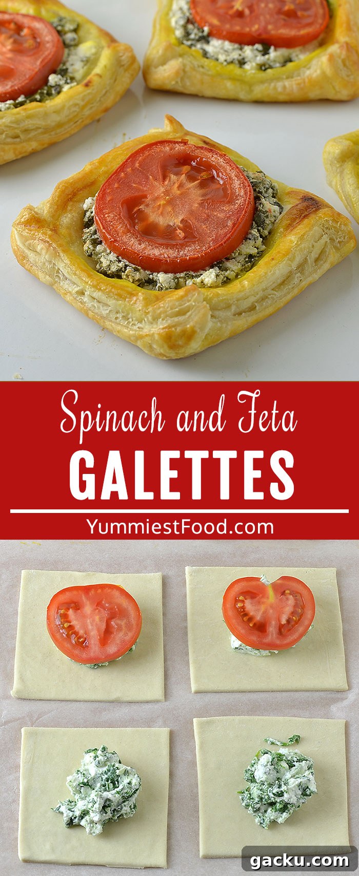 Crispy Spinach and Feta Galettes Recipe for Entertaining 5 Spinach and Feta Galettes are easy to hand tarts filled with spinach, feta cheese, and tomato.