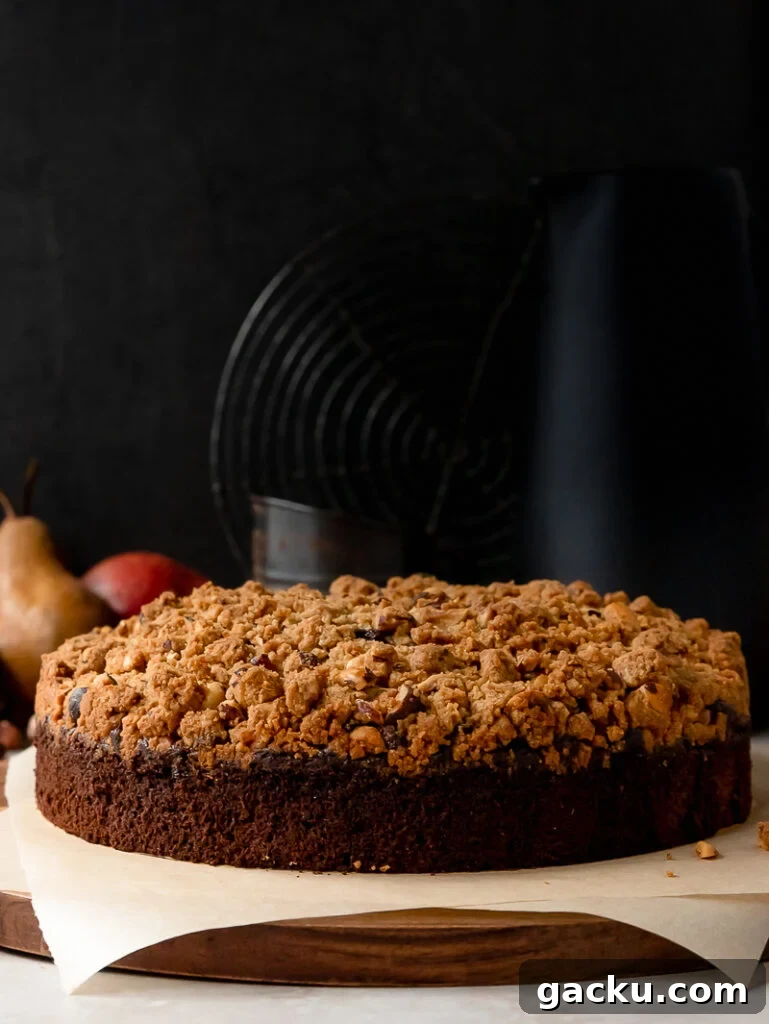 spiced chocolate pear cake