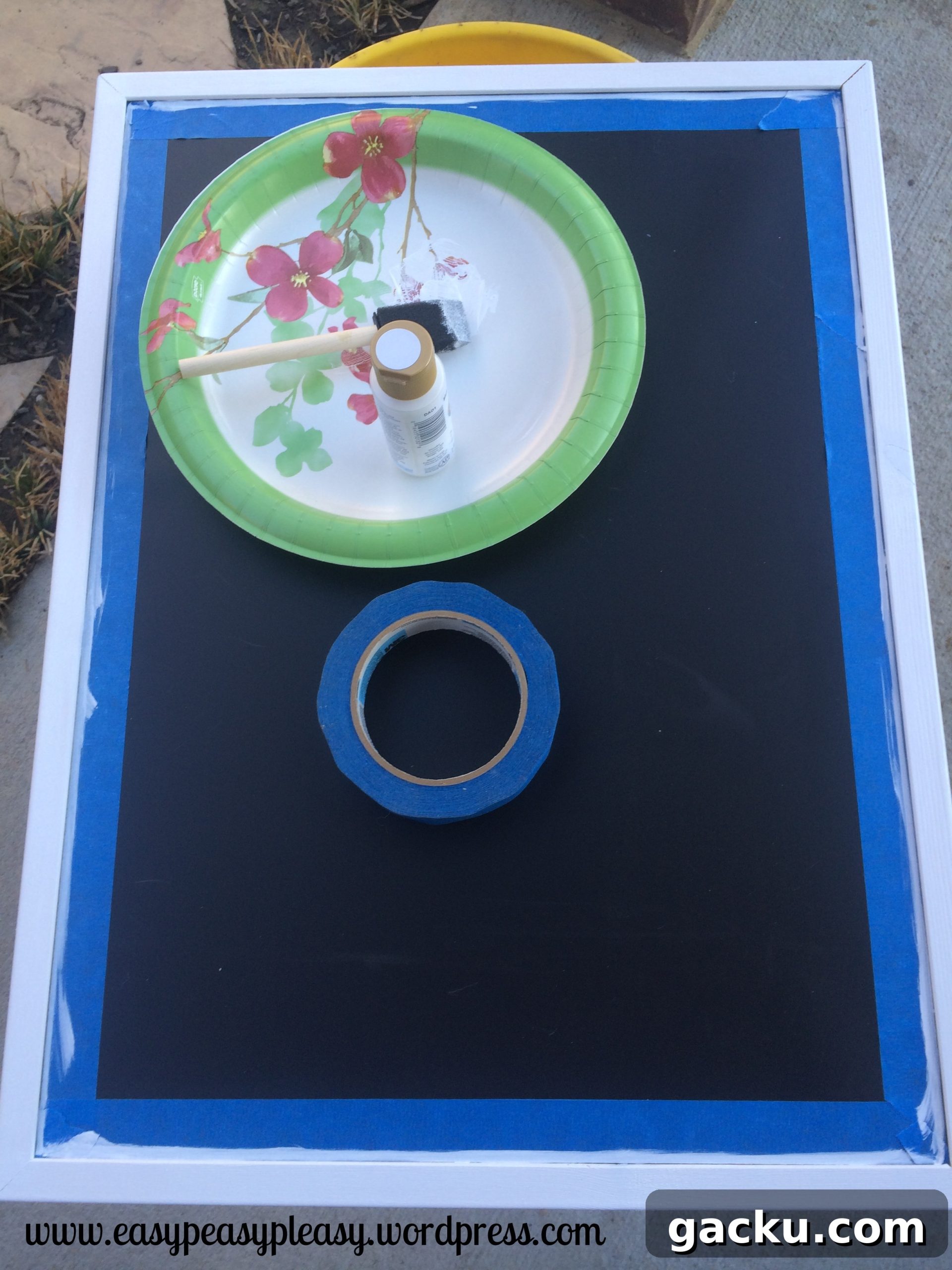 DIY Pregnancy Announcement Ideas: Feature Friday with Family & Friends 4 painting a chalkboard frame DIY
