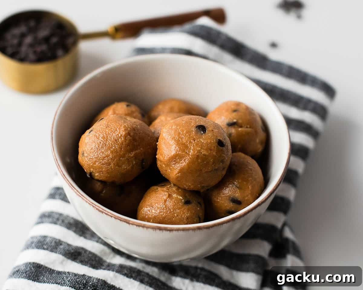 5-Ingredient Peanut Butter Cookie Dough Energy Bites 4 How to make peanut butter cookie dough bites