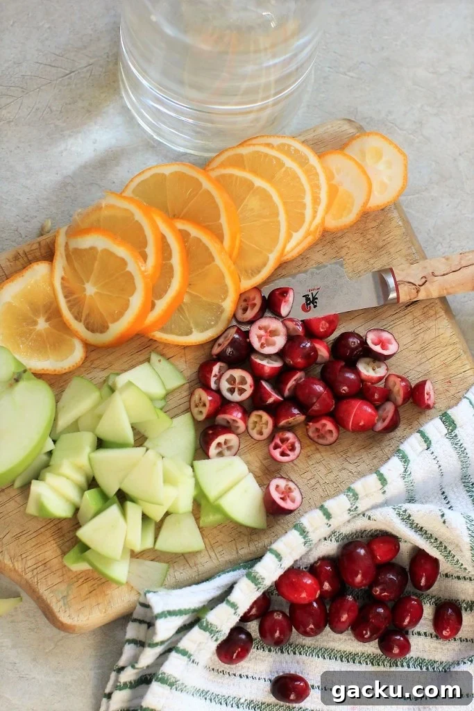 ingredients for apple cranberry detox water