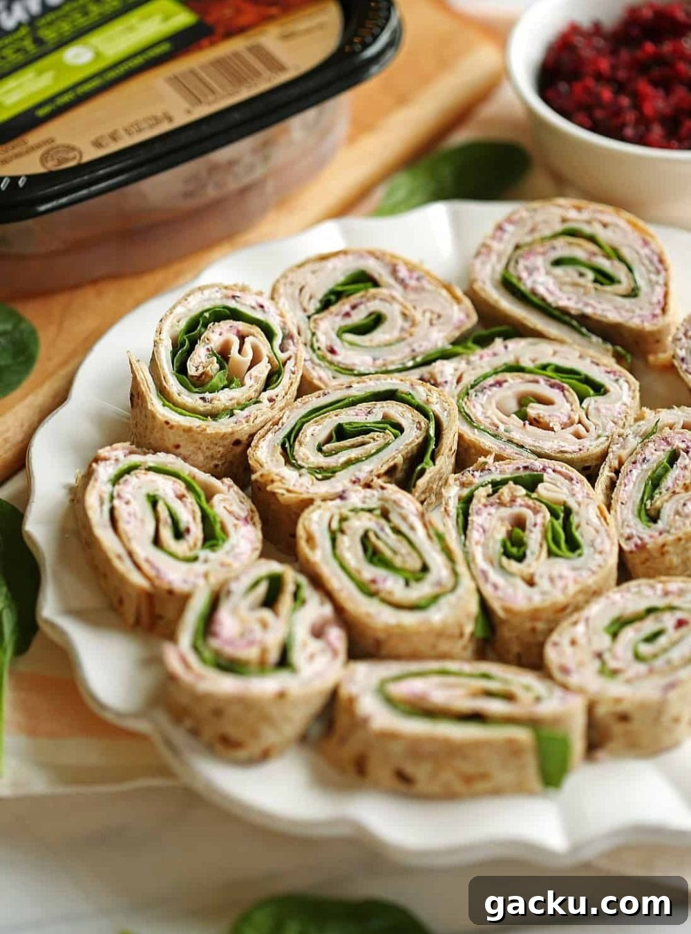 50+ Crowd-Pleasing Summer Recipes for Parties and Gatherings 43 turkey pinwheels with cranberry spread