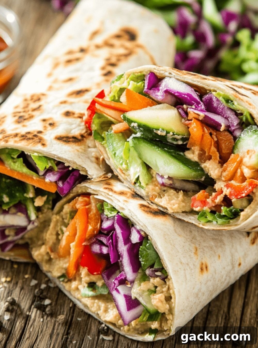 50+ Crowd-Pleasing Summer Recipes for Parties and Gatherings 46 fresh veggie hummus wrap