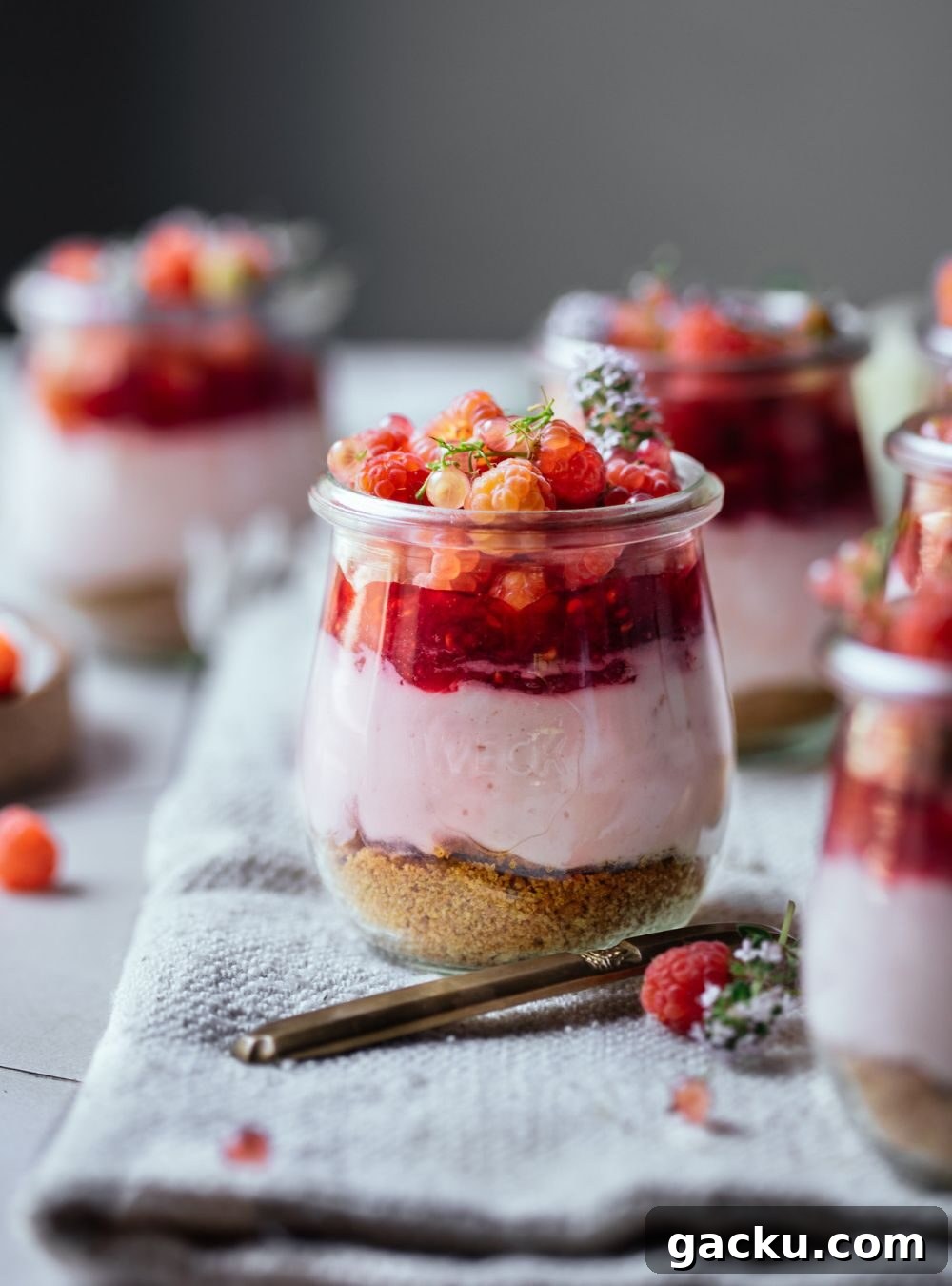50+ Crowd-Pleasing Summer Recipes for Parties and Gatherings 53 no-bake raspberry cheesecake jar