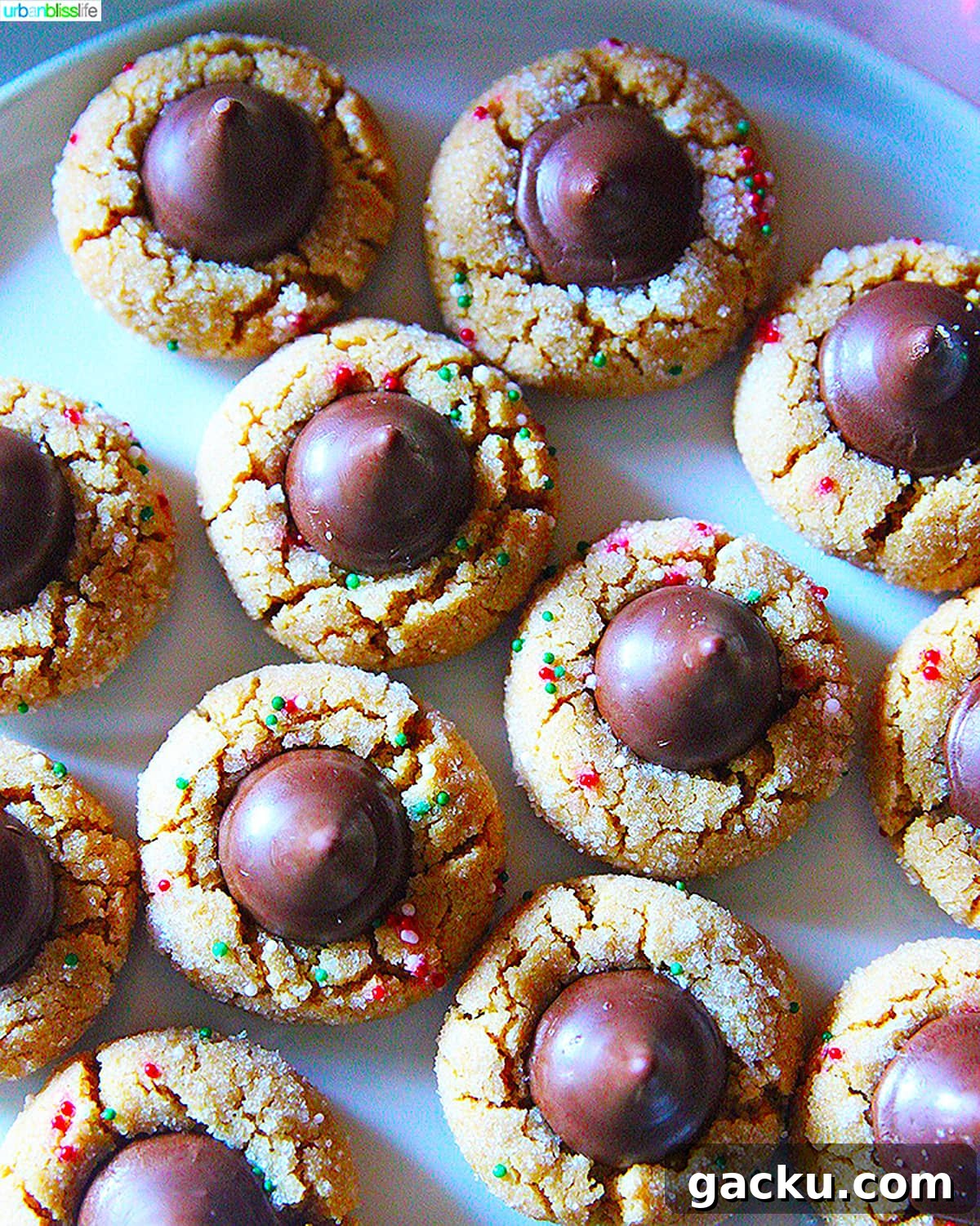 Classic Peanut Butter Blossom Cookies: Soft Chocolate Kiss Treat 5 Peanut Butter Blossom Cookies flatlay