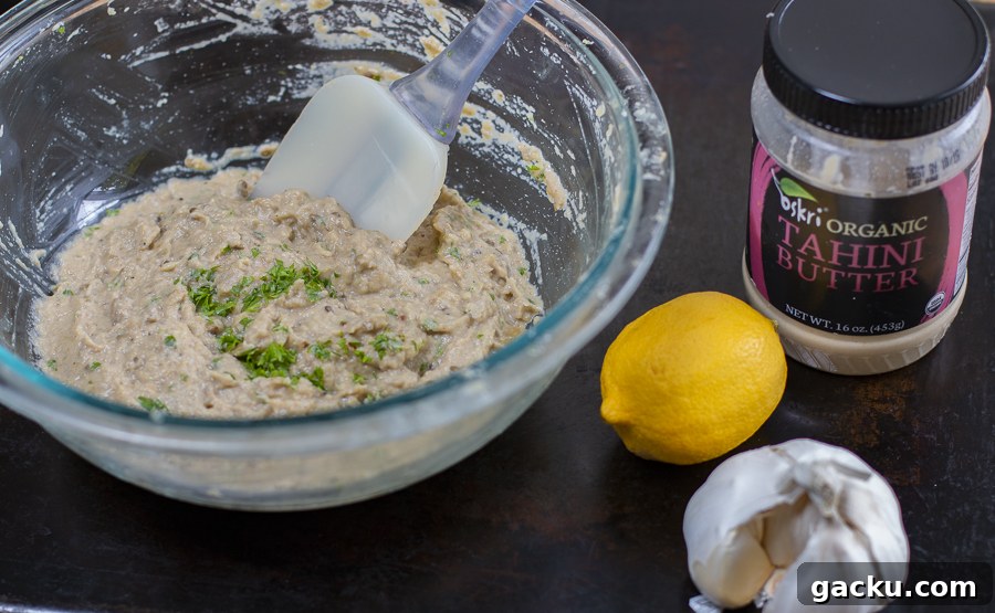 Smoky Eggplant Dip with Roasted Peppers Recipe 9 Final ingredients for Baba Ganoush
