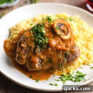 A close up of ossobuco on a plate