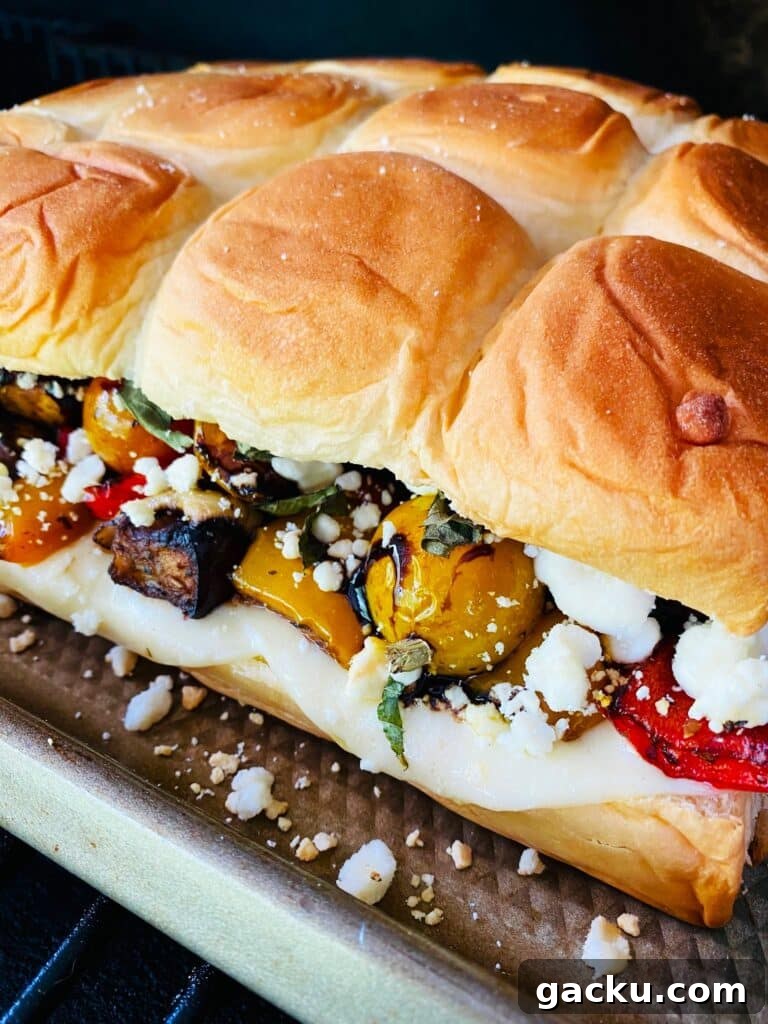 Smoked Veggie Goat Cheese Sliders