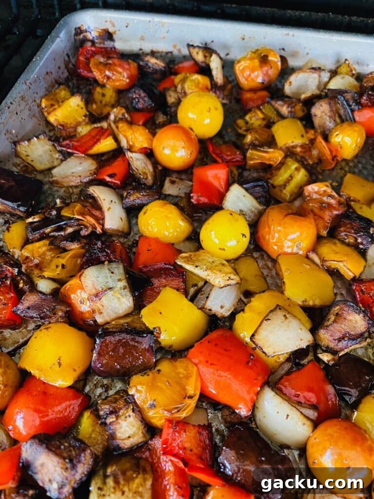 veggies on the smoker