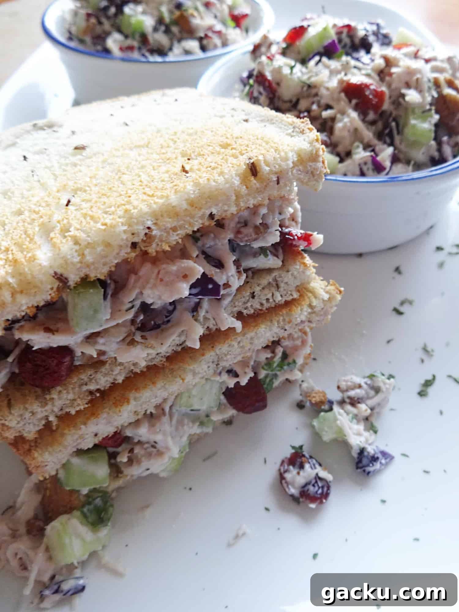 Turkey Salad with Cranberries and Almonds — Light Lunch Recipe 3 Turkey Salad Recipe with Cranberries
