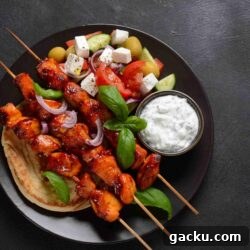 Authentic Greek Pork Souvlaki Recipe with Tzatziki and Pita 2 Pork Souvlaki