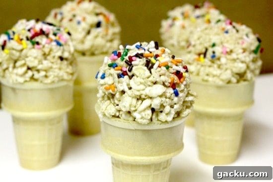 Rice Krispie Cone Recipe | Moodie Foodie 2 Rice Krispie cone treat