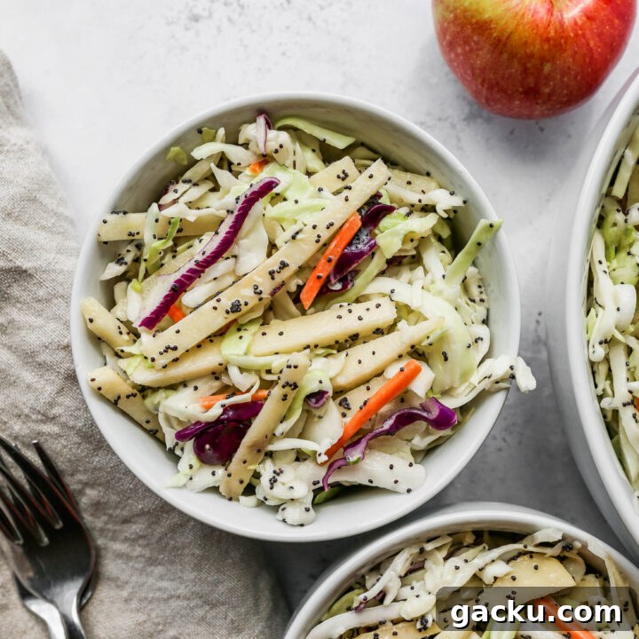 Easy Apple Slaw with Poppyseed Dressing