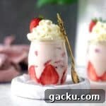 cropped strawberries and cream dessert