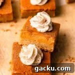 pumpkin pie bars close up