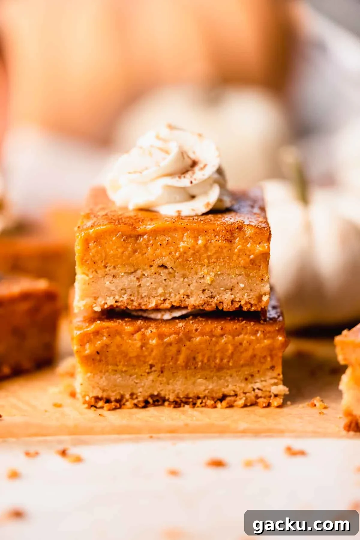 stacked pumpkin pie bars