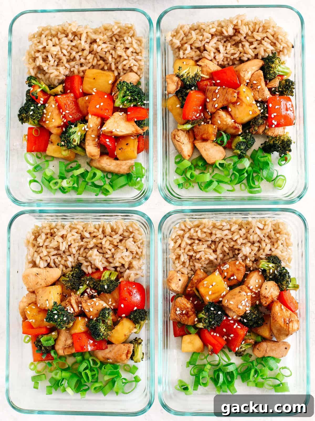 This EASY 20 minute One Pan Pineapple Teriyaki Chicken is the perfect weeknight meal that is healthy, loaded with flavor and perfect for your weekly meal prep!