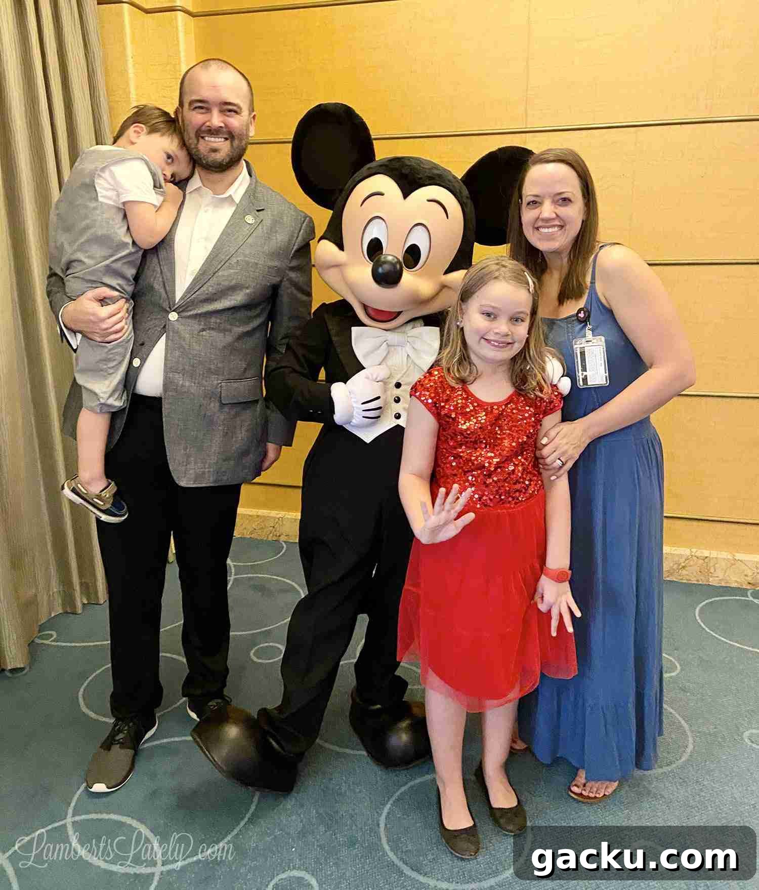 Family with mickey on disney cruise.