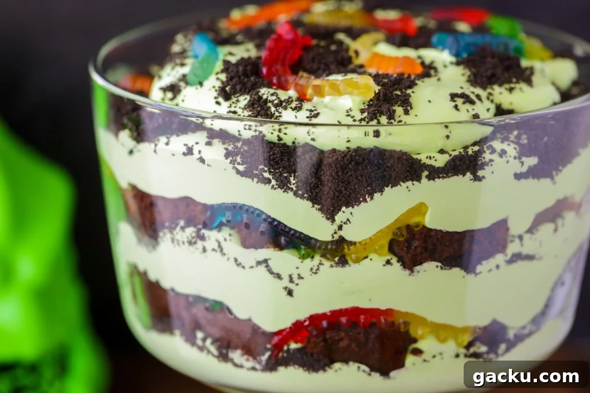 Layered Halloween trifle Trifle close up image
