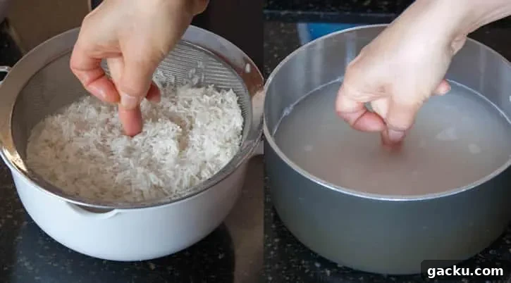 How to Cook Fluffy White Rice Every Time 6 Knuckle measurement of water for Perfect White Rice from themerchantbaker.com
