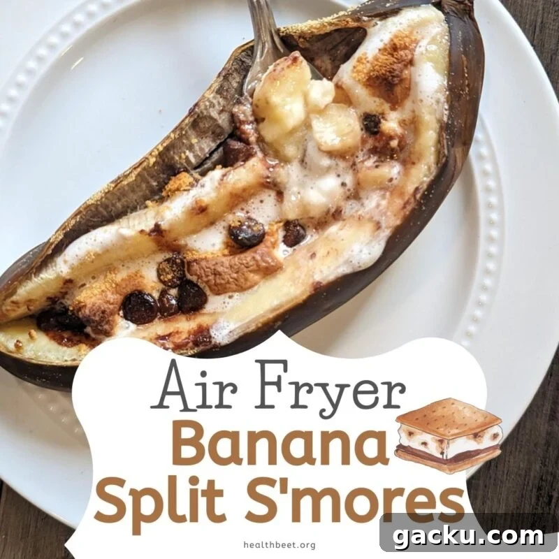 Low-Cal Chocolate Banana Bites with Peanut Butter Filling 8 air fryer banana split smores in the ninja foodi grill
