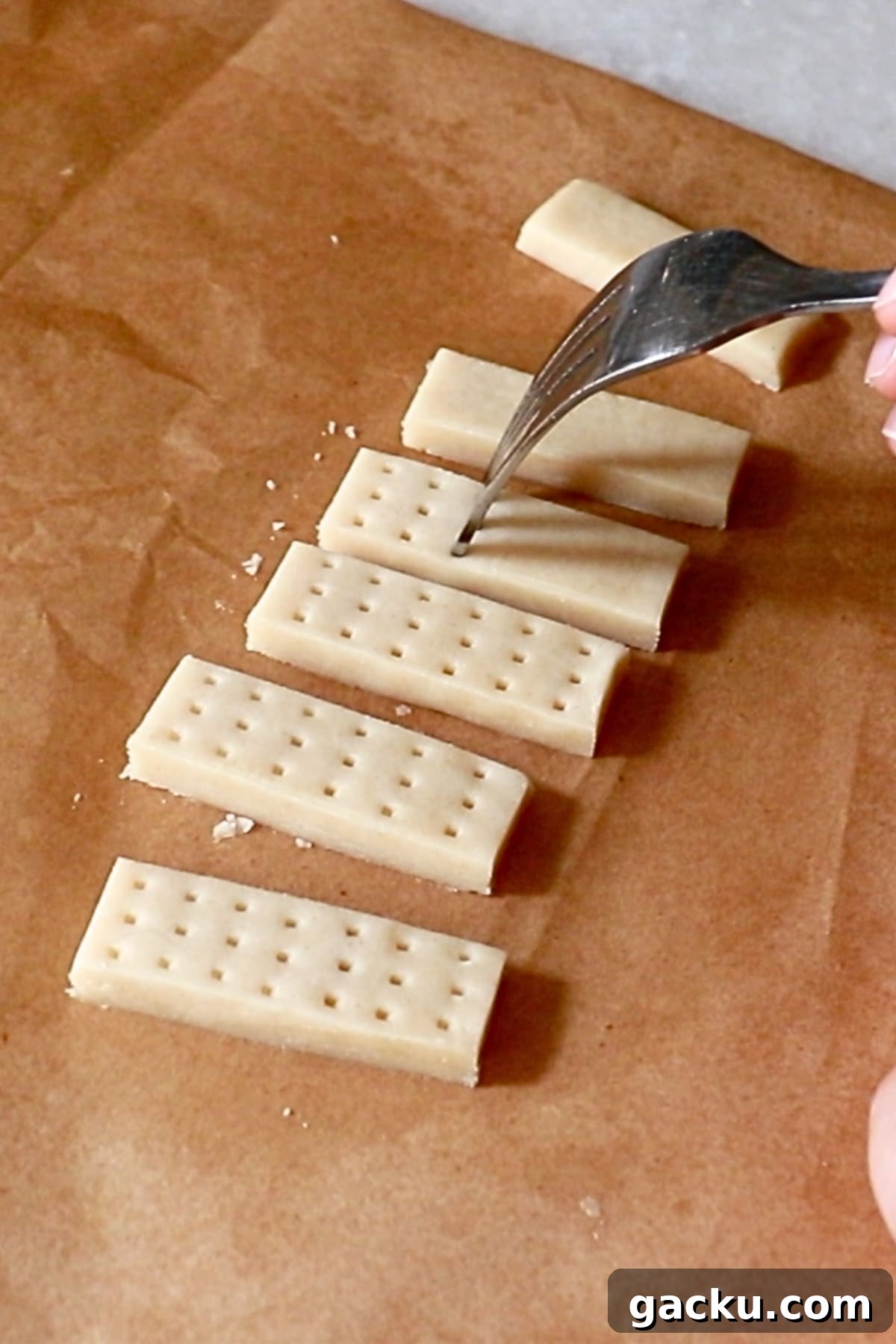 docking the cookie dough with a fork