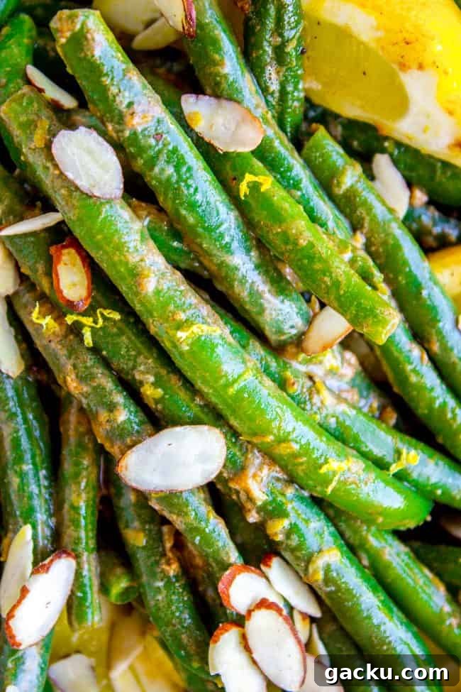 Green beans with lemon and almonds green beans with lemon zest and almonds.