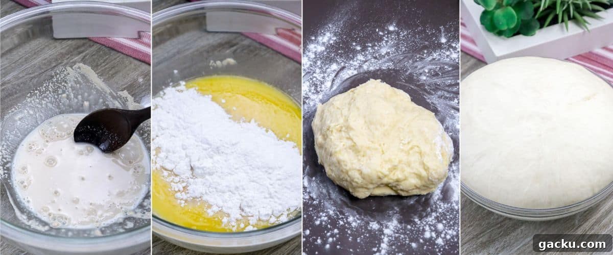 Yema Bread Rolls Recipe — Soft Filipino Custard-Filled Buns 4 making bread dough.