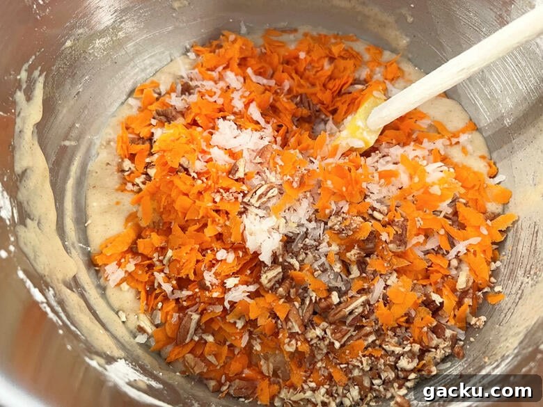 Maple-Glazed Carrot Cake Recipe with Cream Cheese Frosting 5 Maple Carrot Cake Batter