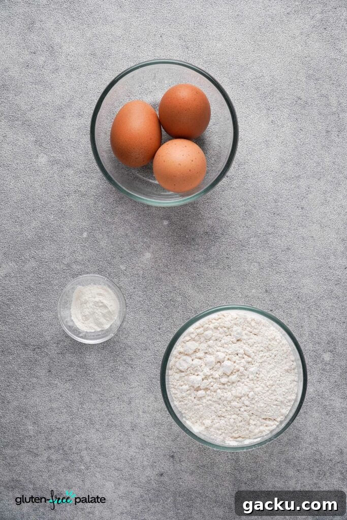 Homemade Gluten-Free Pasta Recipe—No Machine Needed 5 Gluten-free pasta recipe ingredients.