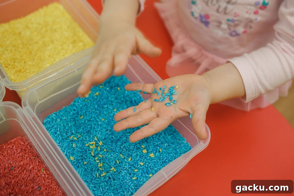 sand and water sensory bin