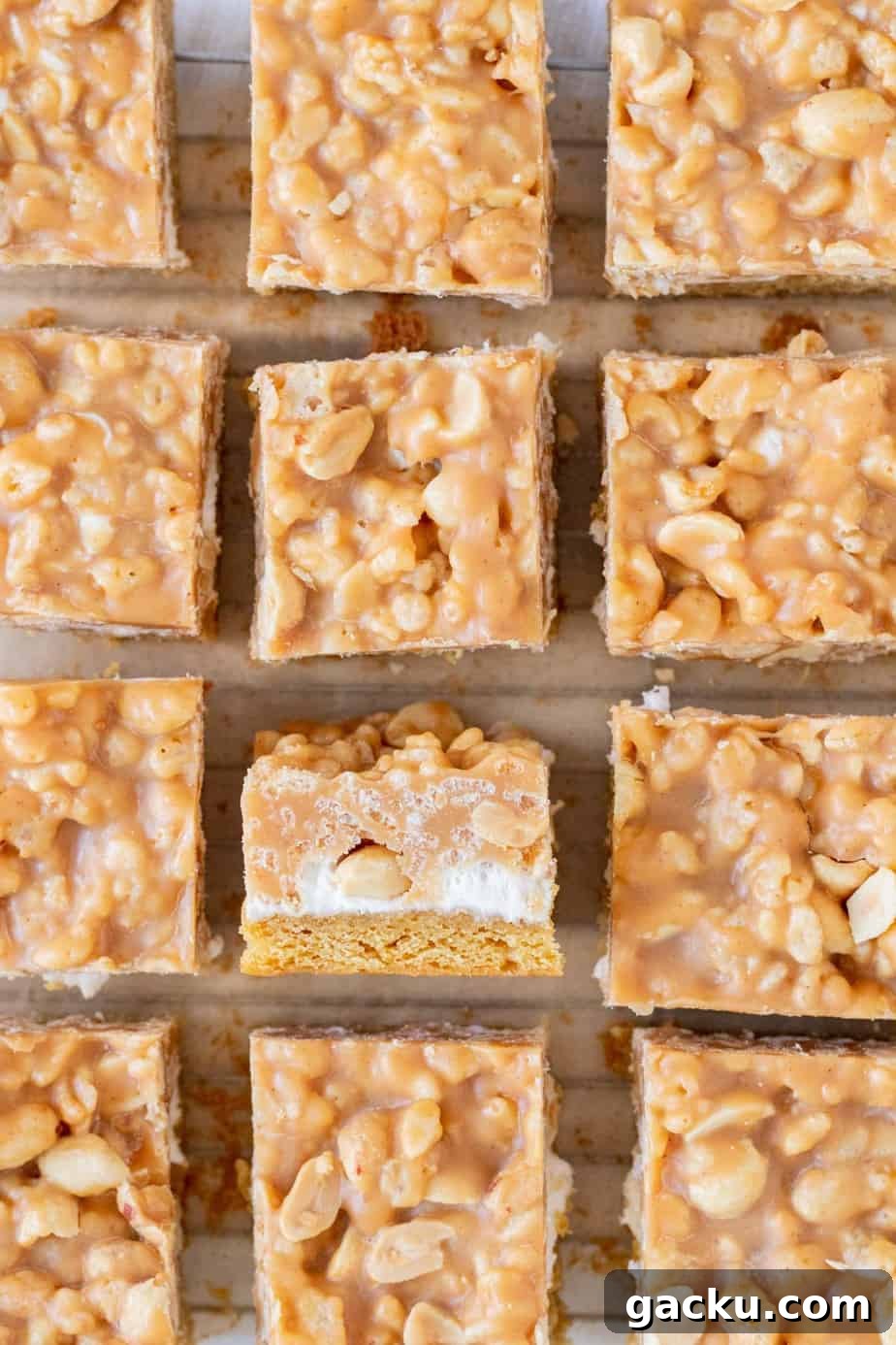 Salted Peanut Bar Recipe: Chewy No-Bake Snack Squares 6 salted peanut bars cut into squares