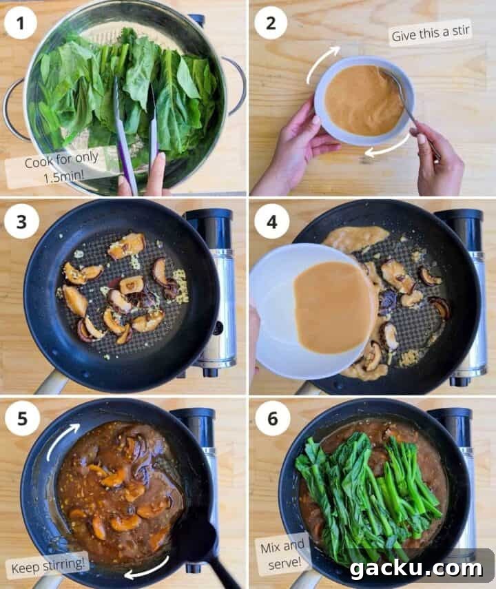 Chinese Broccoli Stir-Fry with Oyster Sauce and Shiitake Mushrooms 5 step by step on how to cook this dish