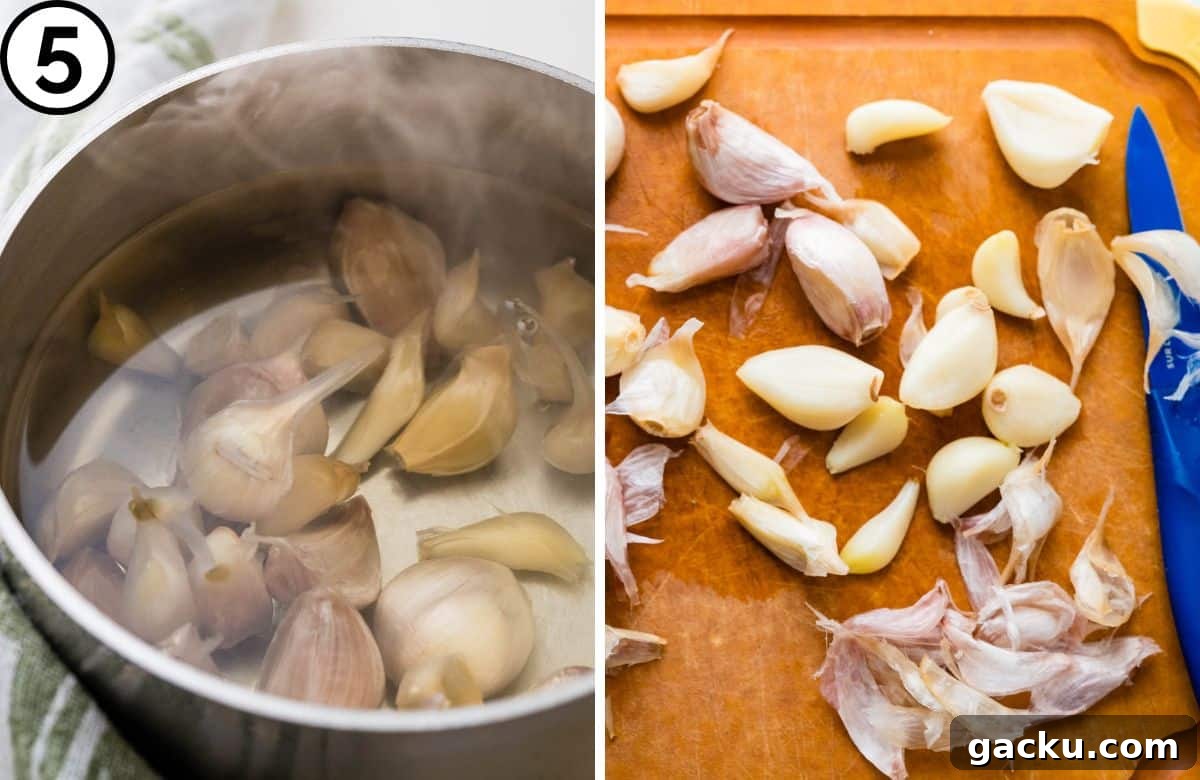 Peel garlic.