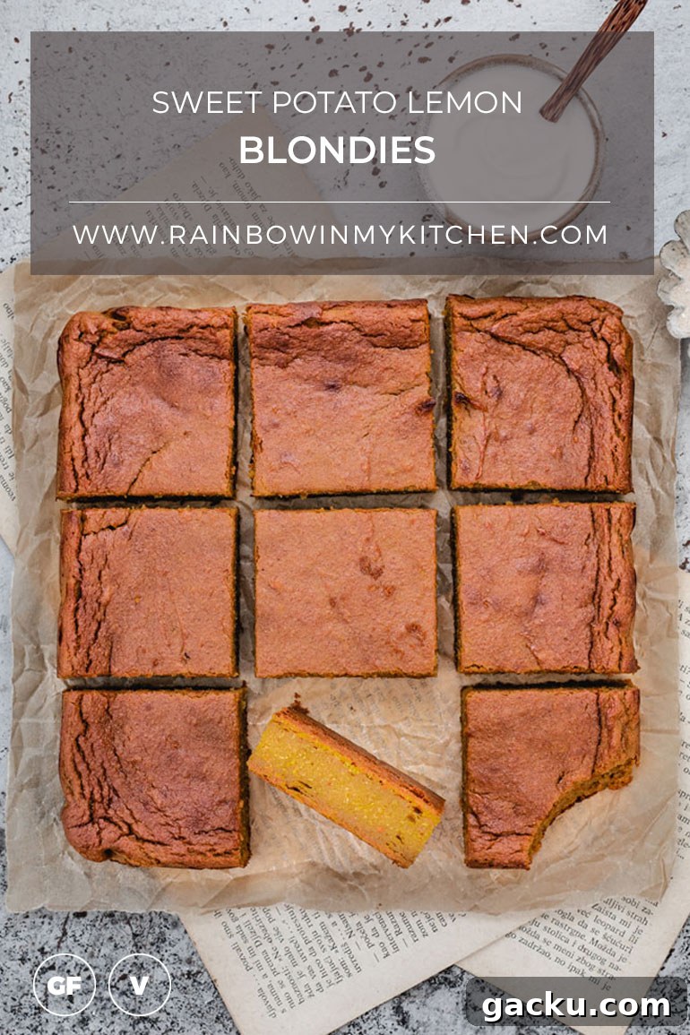 Lemony Sweet Potato Blondies – Moist Citrus Dessert Bars 4 Sweet Potato Lemon Blondies