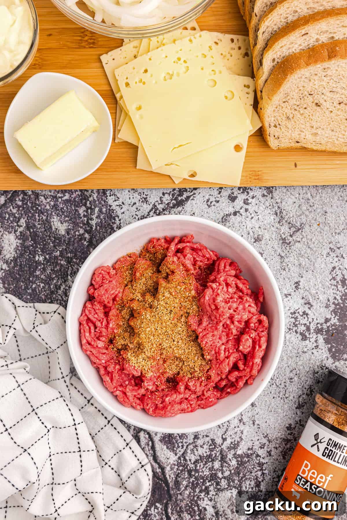 Perfect Blackstone Patty Melt Recipe: Juicy, Griddled Sandwich 4 Combining ground beef with beef seasoning for Blackstone Patty Melt recipe