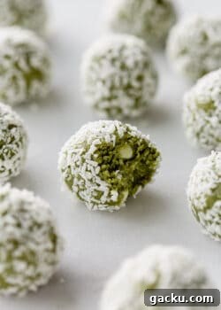 matcha bites on a marble counter