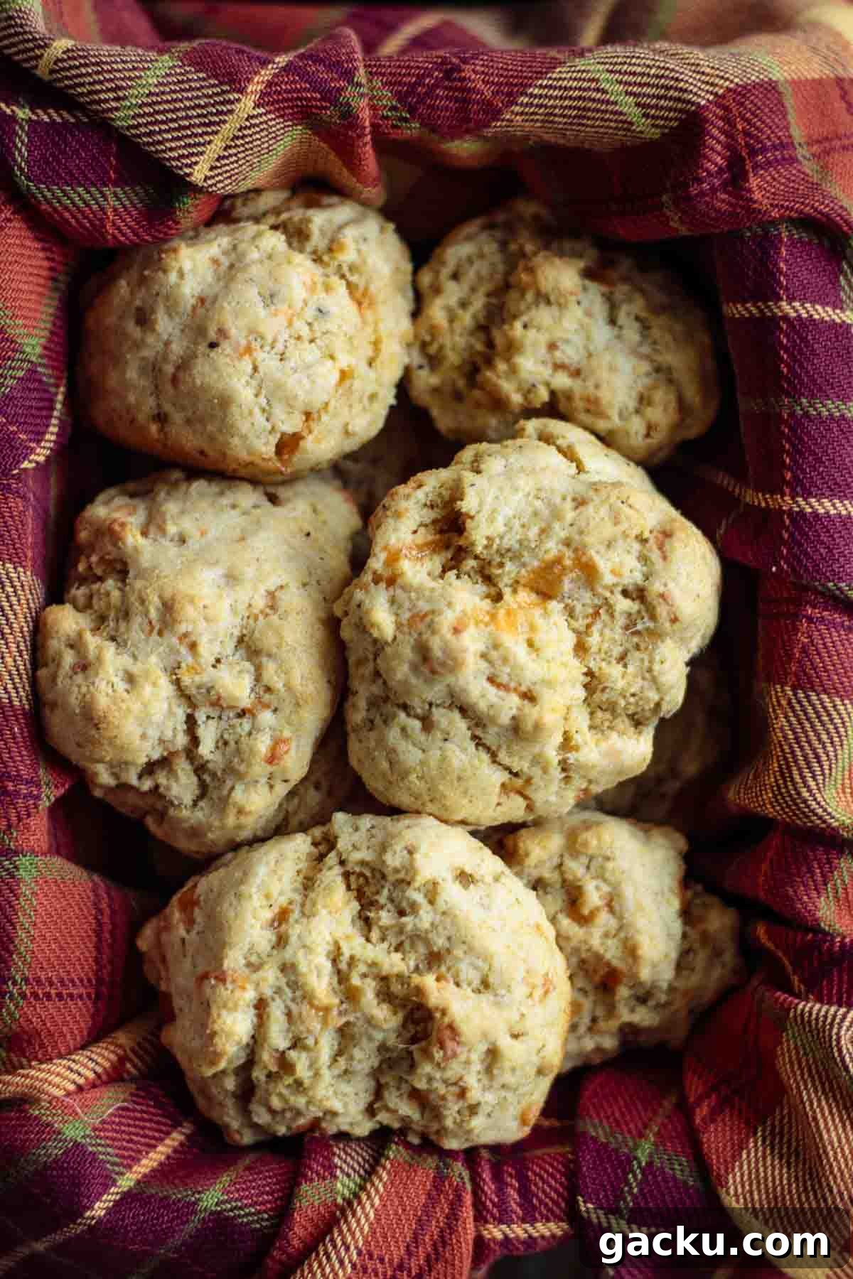 Cornmeal Drop Biscuits Without Buttermilk — Quick Southern Recipe 2 A basket full of cornmeal drop biscuits.