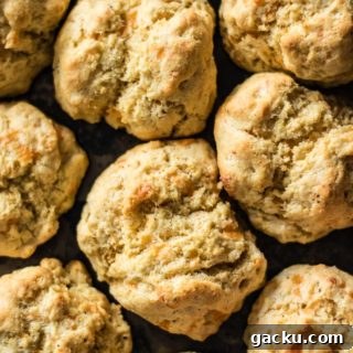 Cornmeal Drop Biscuits Without Buttermilk — Quick Southern Recipe 6 biscuits over old tray