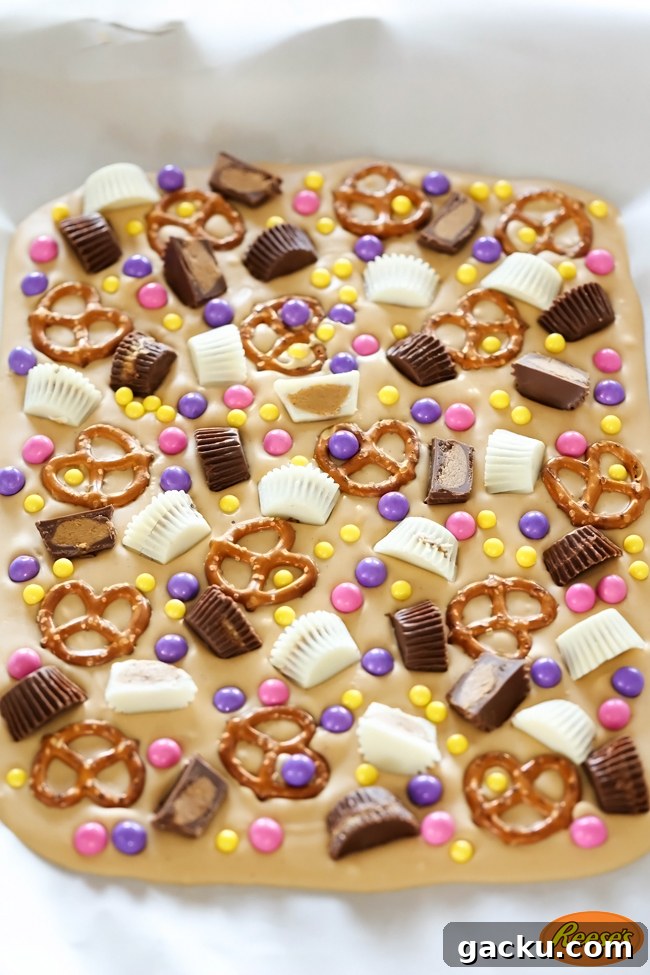 Reese’s Chocolate Peanut Butter Bunny Bark Recipe 8 Colorful bark pieces