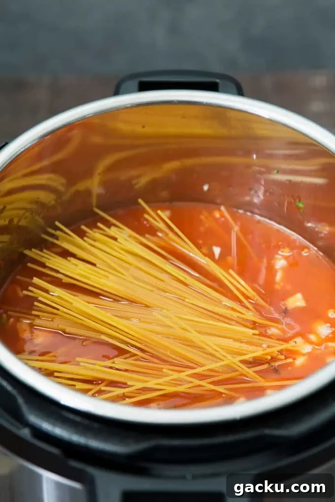 uncooked spaghetti in instant pot