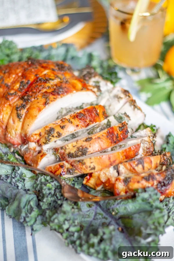 Mushroom Spinach Stuffed Turkey Breast