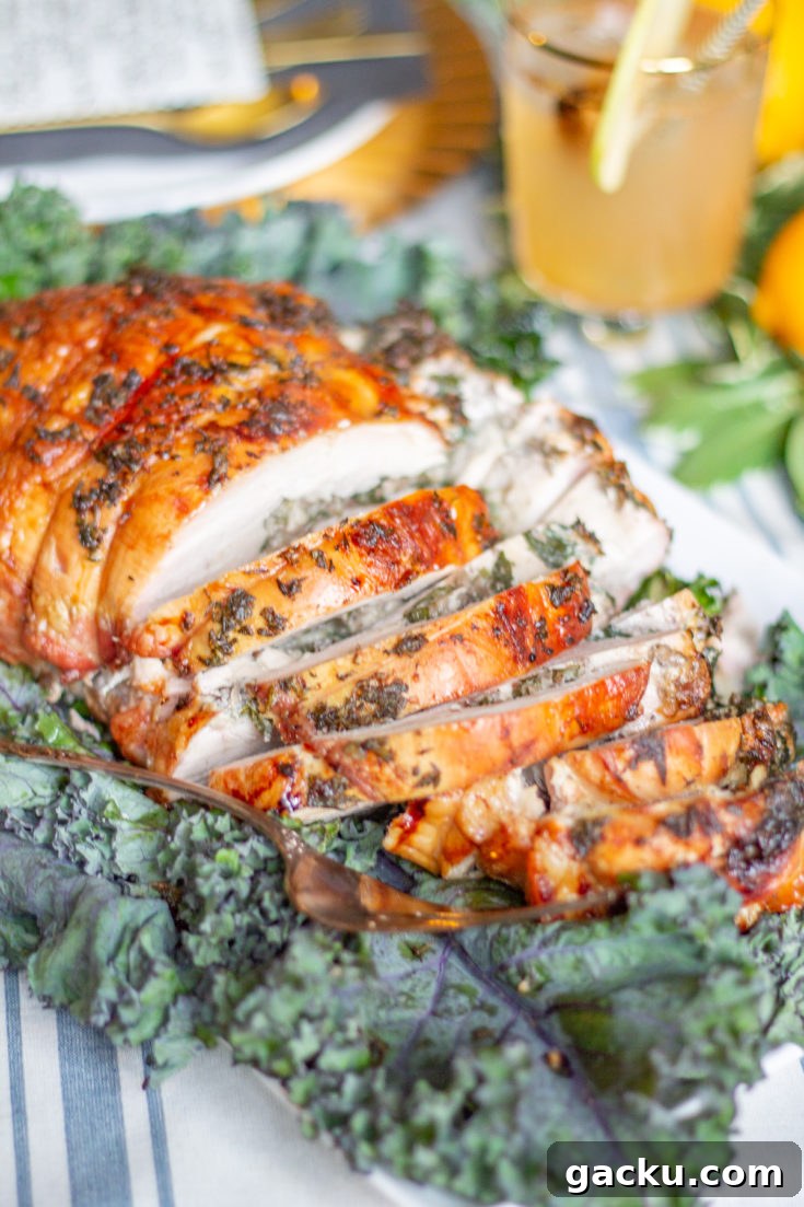 Mushroom Spinach Stuffed Turkey Breast