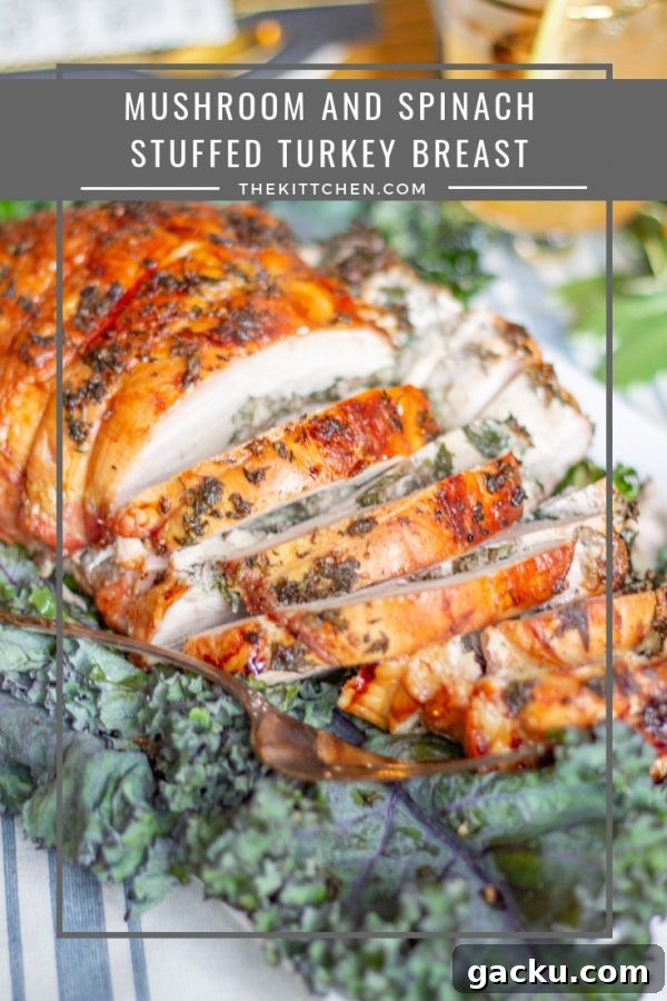 Mushroom Spinach Stuffed Turkey Breast